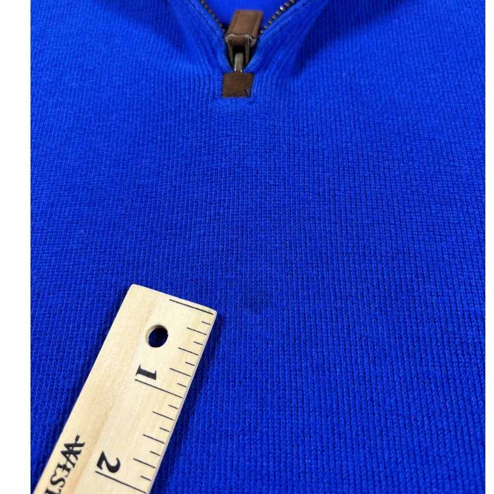 Polo Ralph Lauren Mens XL Quarter Zip Pullover Royal Blue Red Pony Logo Sweater